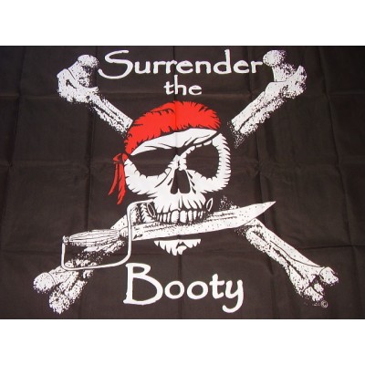 3' x 5' Jolly Roger Pirate Flag - Surrender The Booty